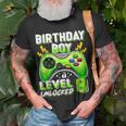 8Th Birthday Boy Level 8 Unlocked Video Game Eight Years Old Unisex T-Shirt Gifts for Old Men