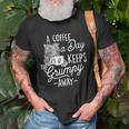 A Coffee A Day Keeps The Grumpy Away - Coffee Lover Caffeine Unisex T-Shirt Gifts for Old Men