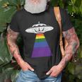 Alien Abduction Gay Pride Lgbtq Gaylien Ufo Proud Ally Unisex T-Shirt Gifts for Old Men