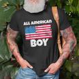 All American Boy Usa Flag Distressed 4Th Of July Unisex T-Shirt Gifts for Old Men