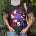 American Flag 4Th Of July Proud Usa Flower Girl Unisex T-Shirt Gifts for Old Men