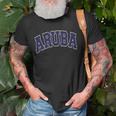 Aruba Varsity Style Navy Blue Text Unisex T-Shirt Gifts for Old Men