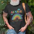 Auntie Of The Birthday Girl Rainbow Theme Matching Family Unisex T-Shirt Gifts for Old Men