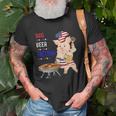 Bbq Beer Freedom Pig American Flag Unisex T-Shirt Gifts for Old Men