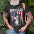 Border Collie Dad With Proud American Flag Dog Lover T-shirt Gifts for Old Men