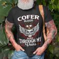 Cofer Blood Runs Through My Veins Name V2 Unisex T-Shirt Gifts for Old Men