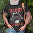 Daddy By Day Gamer By Night Video Gamer Gaming Unisex T-Shirt Gifts for Old Men