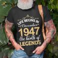 December 1947 Birthday Life Begins In December 1947 V2 T-Shirt Gifts for Old Men