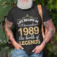 December 1989 Birthday Life Begins In December 1989 V2 T-Shirt Gifts for Old Men