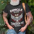 Dingle Blood Runs Through My Veins Name V2 Unisex T-Shirt Gifts for Old Men