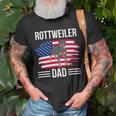 Dog Owner Us Flag 4Th Of July Fathers Day Rottweiler Dad Unisex T-Shirt Gifts for Old Men
