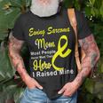 Ewings Sarcoma Mom Most People Never Meet Their Hero I Raised Mine Yellow Ribbon Ewings Sarcoma Ewings Sarcoma Awareness Unisex T-Shirt Gifts for Old Men