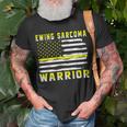 Ewings Sarcoma Warrior Usa Flag United States Flag Yellow Ribbon Ewings Sarcoma Ewings Sarcoma Awareness Unisex T-Shirt Gifts for Old Men