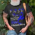 Fasd Mom Most People Never Meet Their Hero I Raised Mine Blue And Grey Ribbon Fetal Alcohol Spectrum Disorder Fetal Alcohol Spectrum Disorder Awareness Unisex T-Shirt Gifts for Old Men