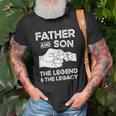 Father And Son The Legend And The Legacy Fist Bump Matching Unisex T-Shirt Gifts for Old Men