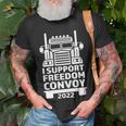 Freedom Convoy 2022 In Support Of Truckers Mandate Freedom Unisex T-Shirt Gifts for Old Men