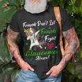 Friends Dont Let Friends Fight Glaucoma Alone Unicorn Green Ribbon Glaucoma Glaucoma Awareness Unisex T-Shirt Gifts for Old Men