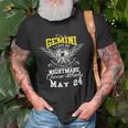Gemini Zodiac Sign May 24 Horoscope Astrology Design Unisex T-Shirt Gifts for Old Men