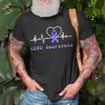 Gerd Awareness Heartbeat Periwinkle Blue Ribbon Gastroesophageal Reflux Disease Gerd Awareness Unisex T-Shirt Gifts for Old Men