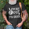 Happy Last Day Of School Retro Peace Out 7Th Grade Unisex T-Shirt Gifts for Old Men