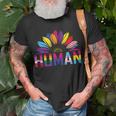Human Lgbtq Month Pride Sunflower Unisex T-Shirt Gifts for Old Men