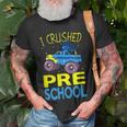 I Crushed Preschool Monster Truck Graduation Cap Boys Unisex T-Shirt Gifts for Old Men