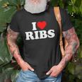 I Love Ribs I Heart Ribs Food Lover Unisex T-Shirt Gifts for Old Men