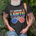 I Support Lgbtq Lets Get Biden To Quit Funny Political Unisex T-Shirt Gifts for Old Men