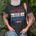Im His Sparkler Cute 4Th Of July Matching Couple For Her Unisex T-Shirt Gifts for Old Men