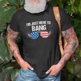 Im Just Here To Bang 4Th Of July Fireworks Director Unisex T-Shirt Gifts for Old Men