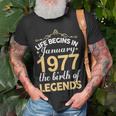 January 1977 Birthday Life Begins In January 1977 V2 T-Shirt Gifts for Old Men