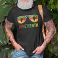 Juneteenth Sunglasses Black Pride Flag Fists Men Women Unisex T-Shirt Gifts for Old Men