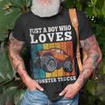 Just A Boy Who Loves Monster Trucks Kids Boys Truck Driver Unisex T-Shirt Gifts for Old Men