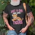 Just A Girl Who Loves Tigers Cute Kawaii Tiger Animal Unisex T-Shirt Gifts for Old Men