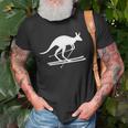 Kangaroo Skiing Fun Winter Sports Australia Travel Gift Unisex T-Shirt Gifts for Old Men