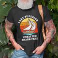 Lake Superior Unsalted Shark Free Unisex T-Shirt Gifts for Old Men