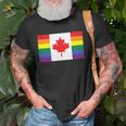 Lgbt Gay Pride Rainbow Canadian Flag Unisex T-Shirt Gifts for Old Men