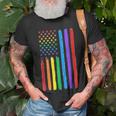 Lgbtq American Flag Pride Rainbow Gay Lesbian Bi Transgender Unisex T-Shirt Gifts for Old Men