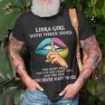 Libra Girl With Three Sides Libra Girl Birthday T-Shirt Gifts for Old Men