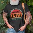 March 1971 50 Years Old Retro Vintage 50Th Birthday Unisex T-Shirt Gifts for Old Men