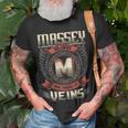 Massey Blood Run Through My Veins Name V6 Unisex T-Shirt Gifts for Old Men