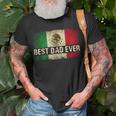 Mens Best Mexican Dad Ever Mexican Flag Pride Fathers Day Gift V2 Unisex T-Shirt Gifts for Old Men
