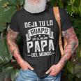 Mens Mexican Mejor Papa Dia Del Padre Camisas Fathers Day Unisex T-Shirt Gifts for Old Men