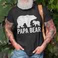 Mens Papa Bear Fathers Day Grandad Fun 1 Cub Kid Grandpa Unisex T-Shirt Gifts for Old Men