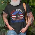 Mens Red White Cycling Dad 4Th Of July American Flag Gift Unisex T-Shirt Gifts for Old Men