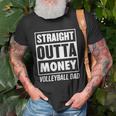 Mens Straight Outta Money Funny Volleyball Dad Unisex T-Shirt Gifts for Old Men