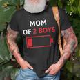 Mom Of 2 Boys Mothers Day Low Battery Unisex T-Shirt Gifts for Old Men