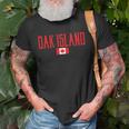 Oak Island Canada Flag Vintage Red Text Unisex T-Shirt Gifts for Old Men