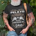 Pelayo Name Pelayo Blood Runs Through My Veins T-Shirt Gifts for Old Men