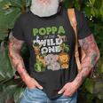 Poppa Of The Wild One Zoo Birthday Safari Jungle Animal Unisex T-Shirt Gifts for Old Men